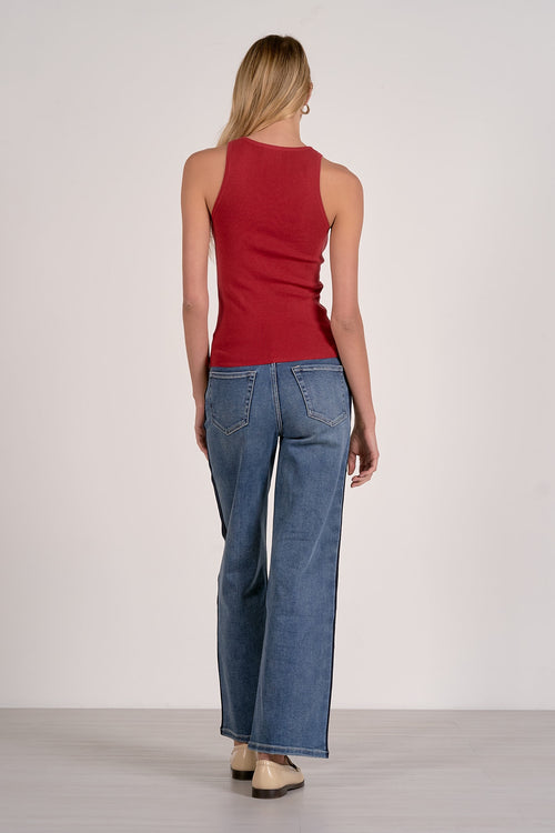 Contrast Heart Stitch Tank
