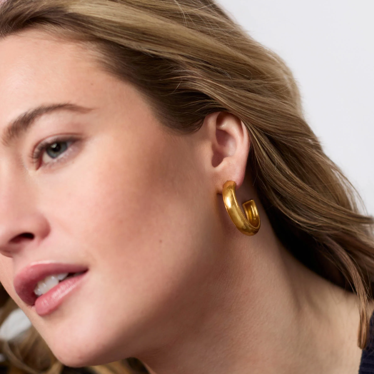 Julie Vos Cannes Hoop-Gold