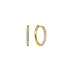 Gold Diamond Hoops - 18mm