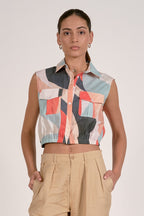 Multi Prism Collard Top
