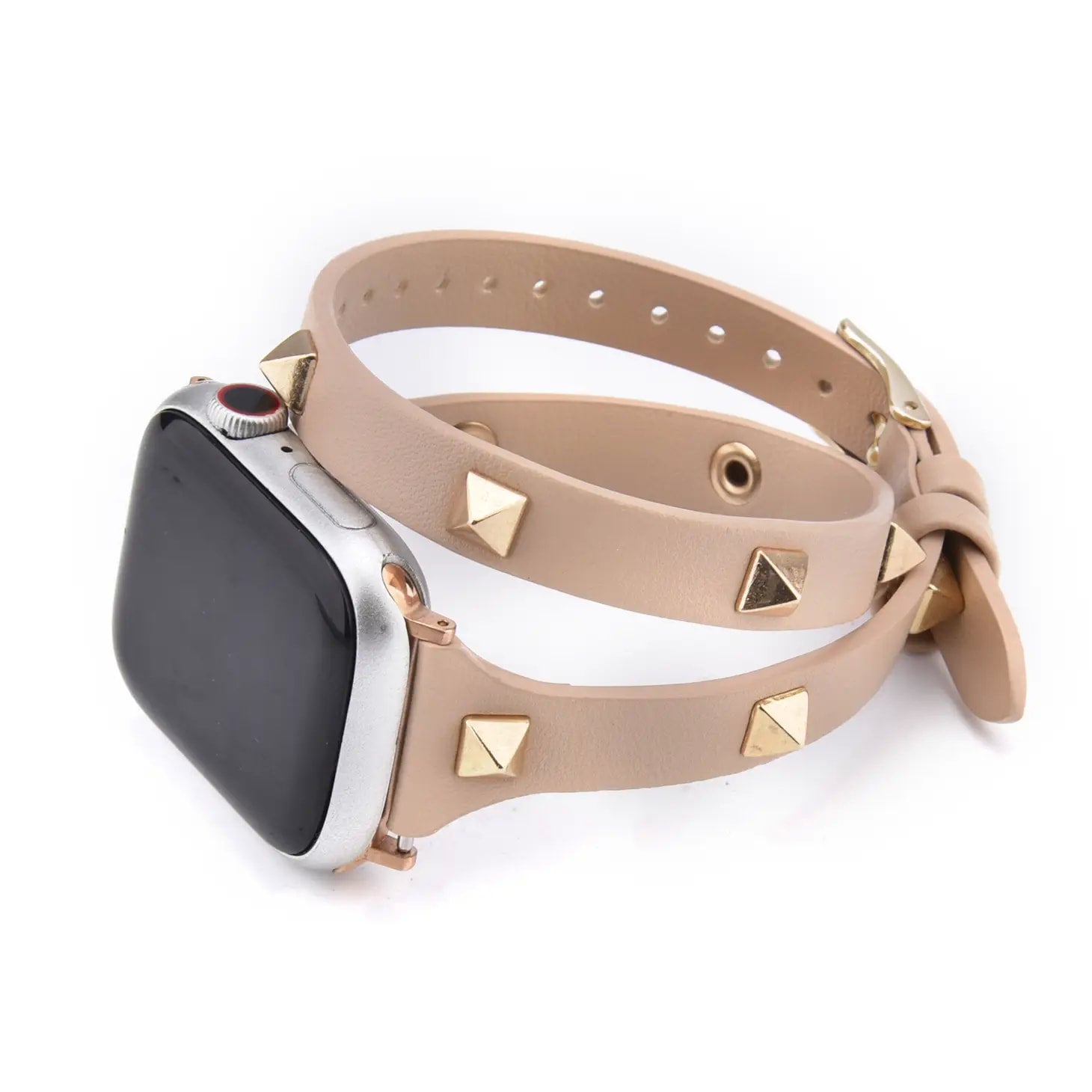 Leather Studded Wrap Apple Watch Band