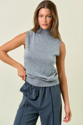 Basic Mock Neck Sweater Top