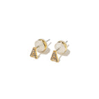 18K Gold Shiny Initial Studs