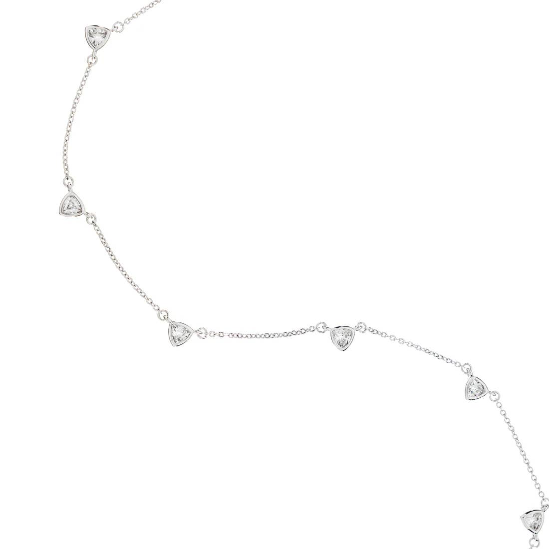 Demi-Fine Silver CZ Drop Necklace