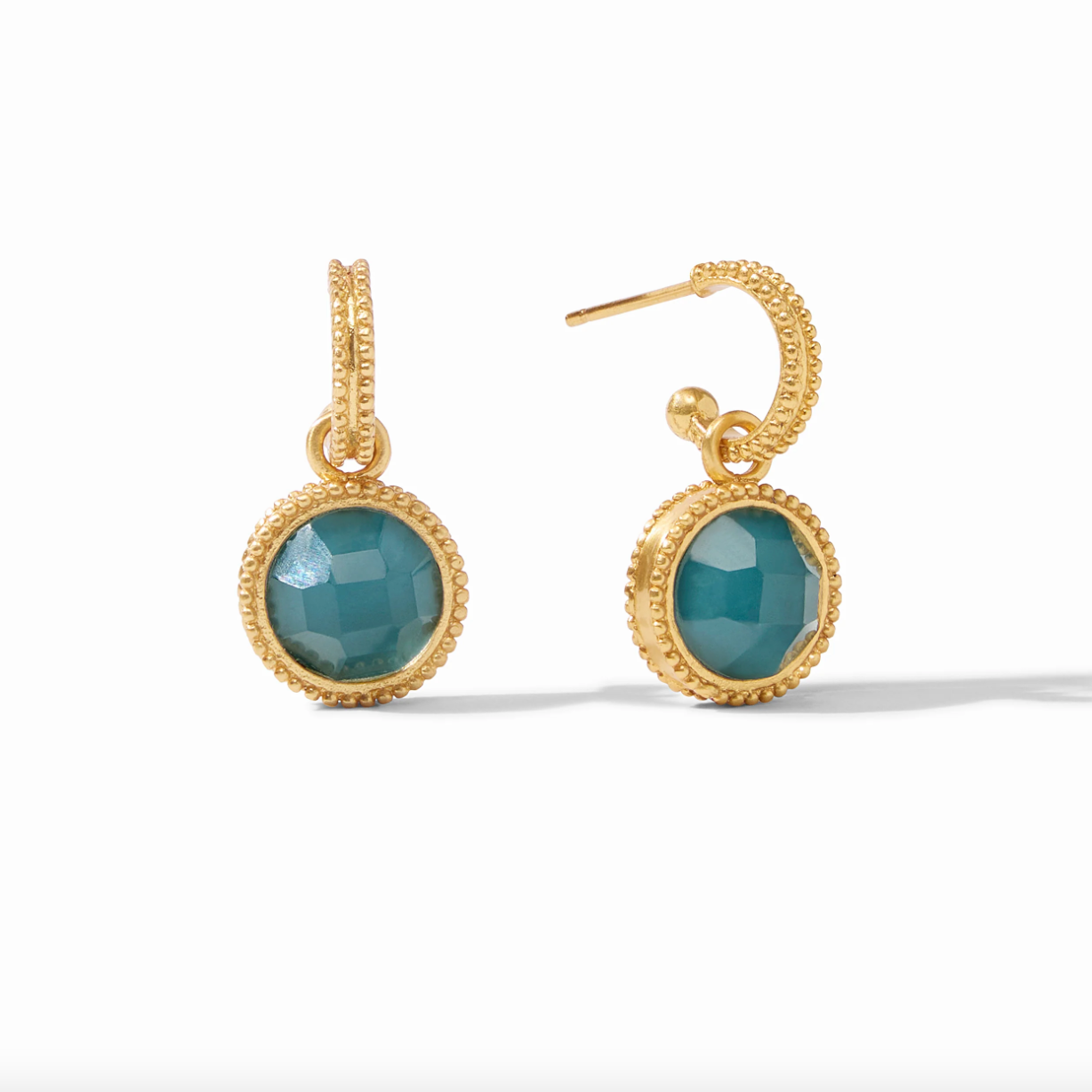 Julie Vos Fleur-de-Lis Hoop and Charm Earrings