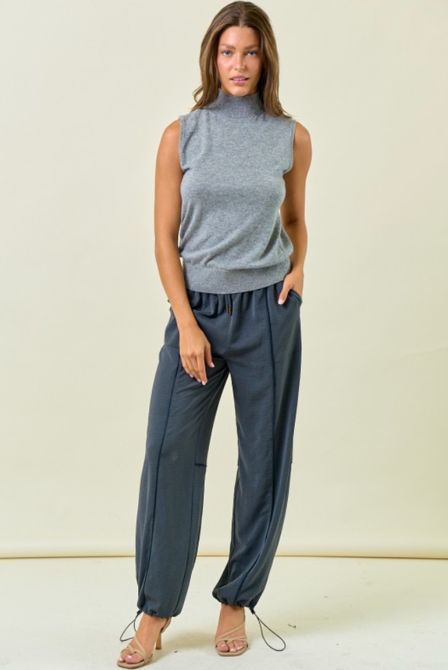 Basic Mock Neck Sweater Top