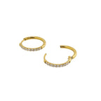 Gold Diamond Hoops - 18mm