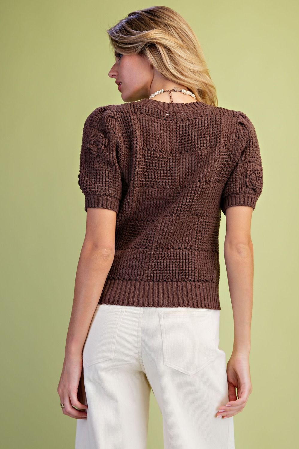 Crochet Floral Knit Top