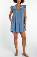 Flutter Sleeve Woven Dress