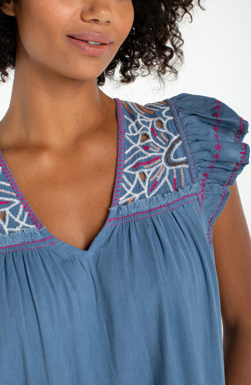 Flutter Sleeve Woven Dress