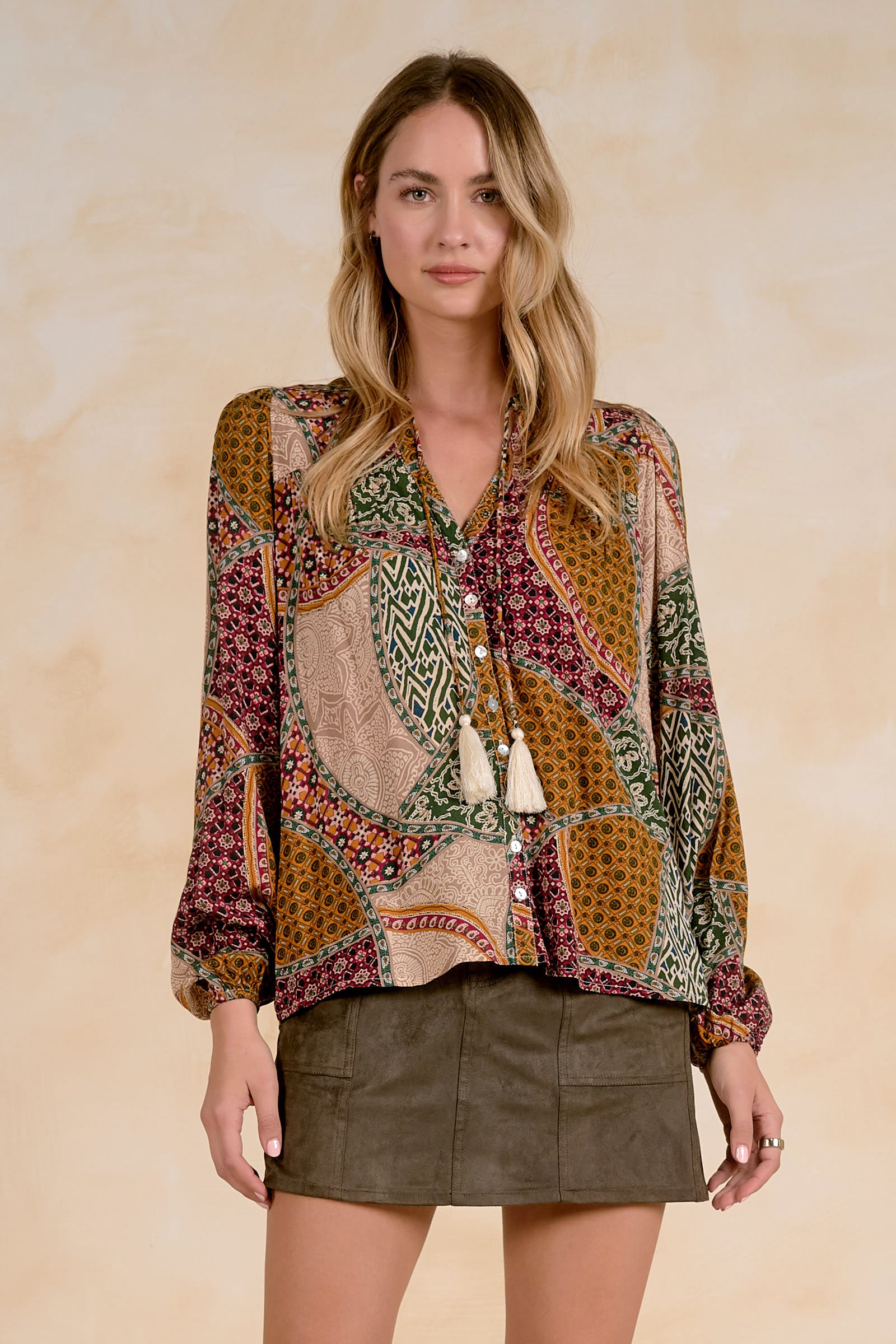 Mixed Pattern Blouse