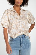Puff Sleeve Woven Top