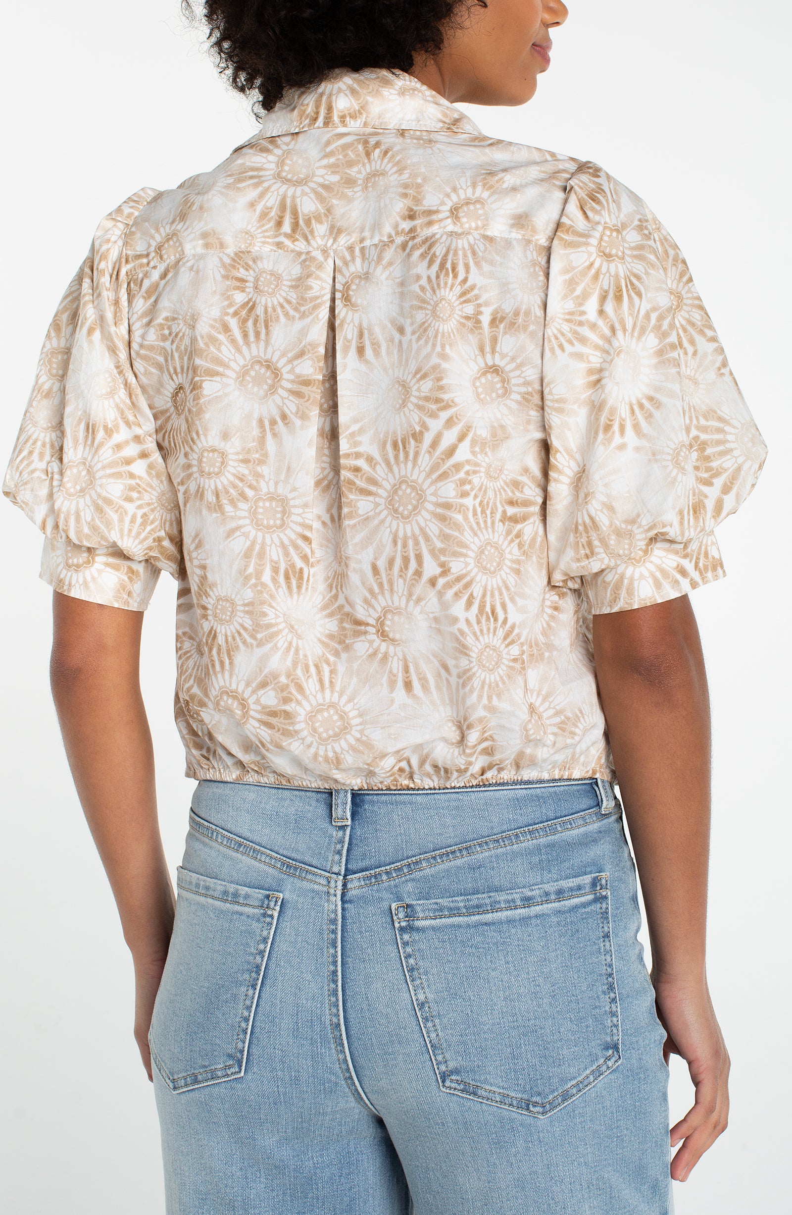 Puff Sleeve Woven Top