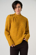 Mock neck Sweater With Buttons