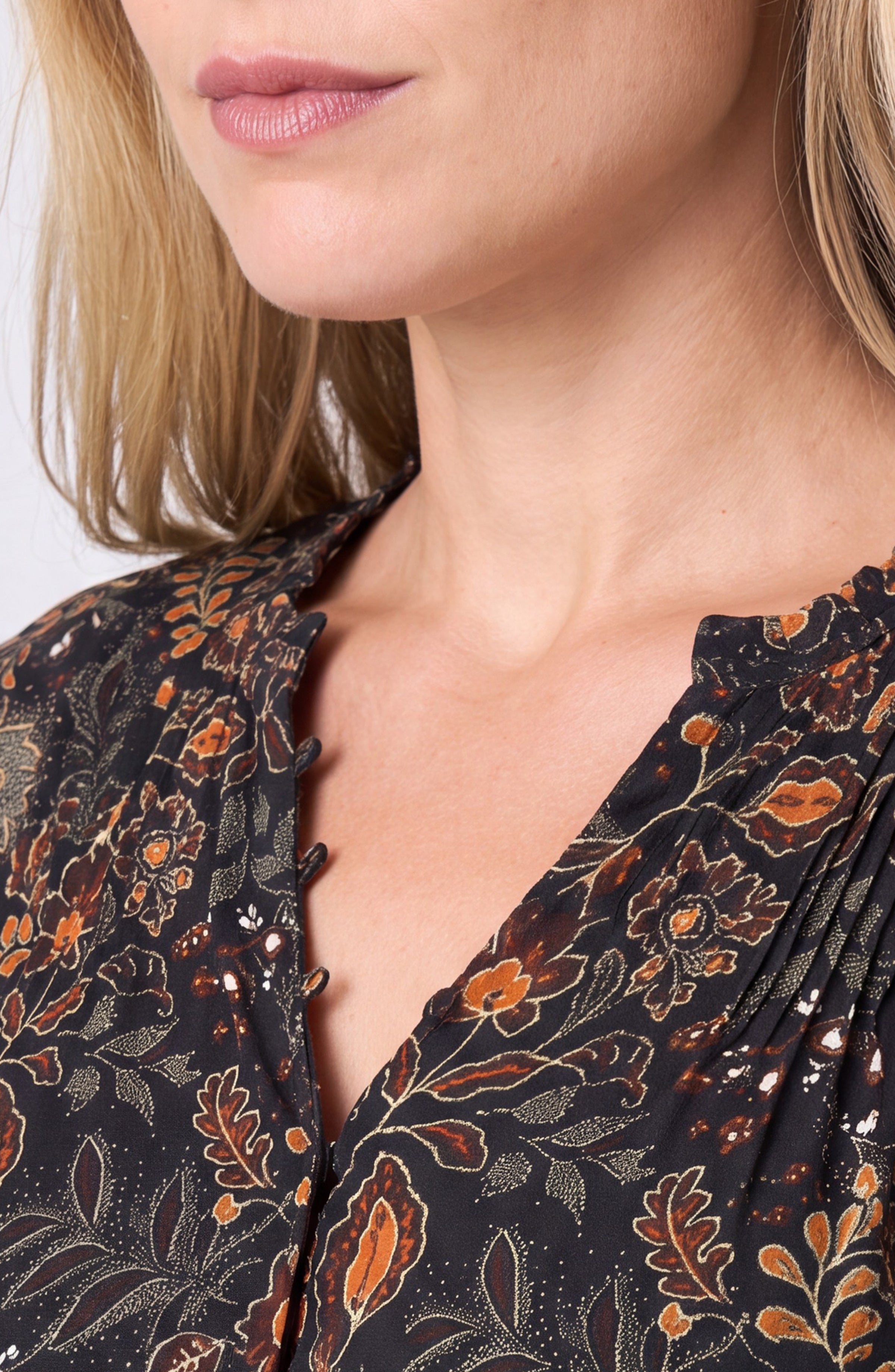 Pintuck Woven Blouse
