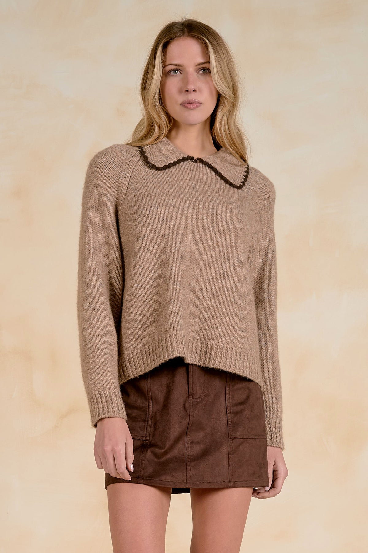 Collar Stitching Sweater