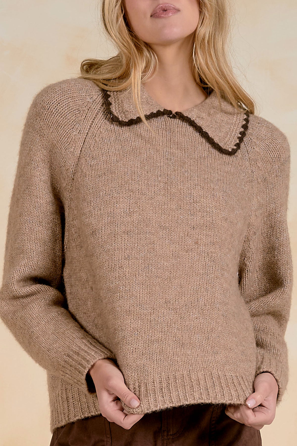 Collar Stitching Sweater