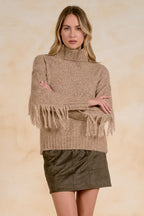 Fringe Turtleneck Sweater