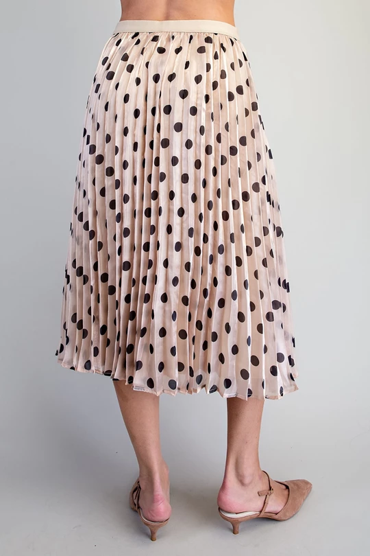 Polka Dot Pleated Skirt