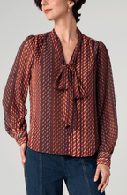 Neck Tie Woven Blouse
