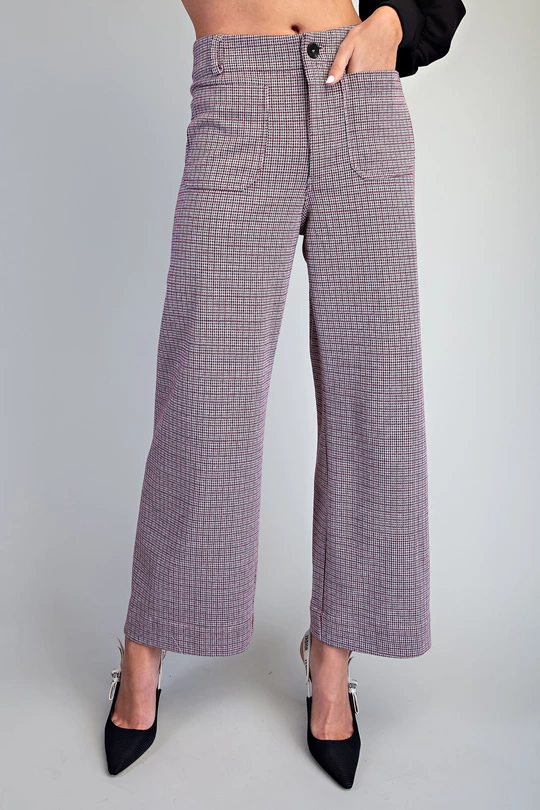 Plaid Straight Leg Pants