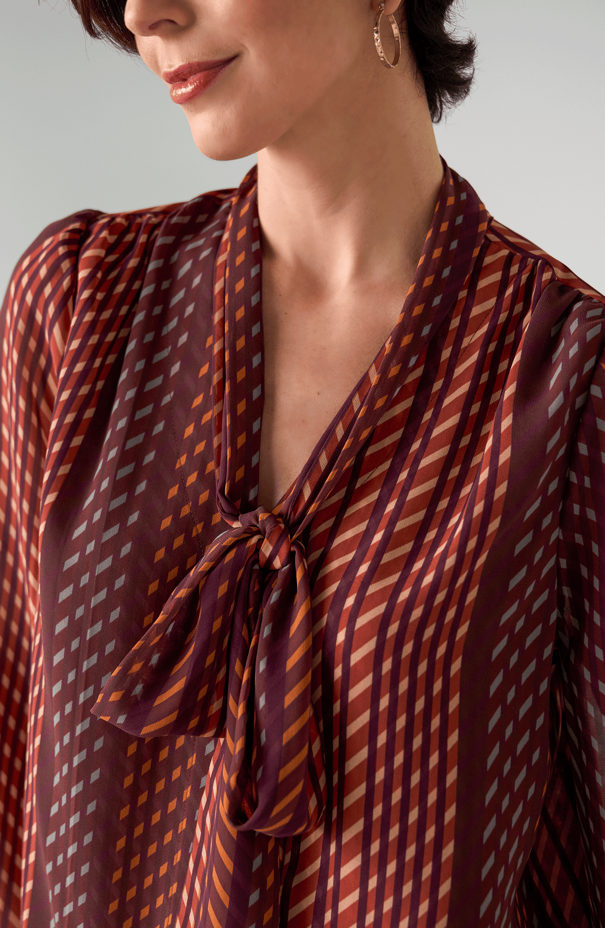 Neck Tie Woven Blouse